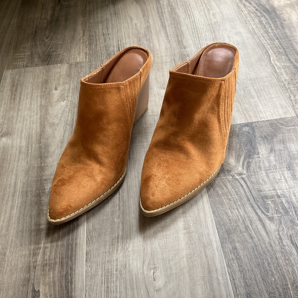 Tan suede ankle boots